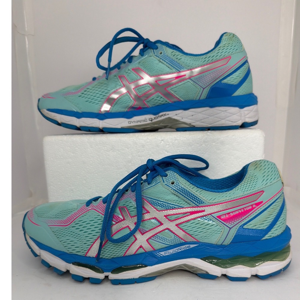 Asics Gel-Surveyor 5 Womens Running Shoes Aqua Blue Pink T6B9N Size 11